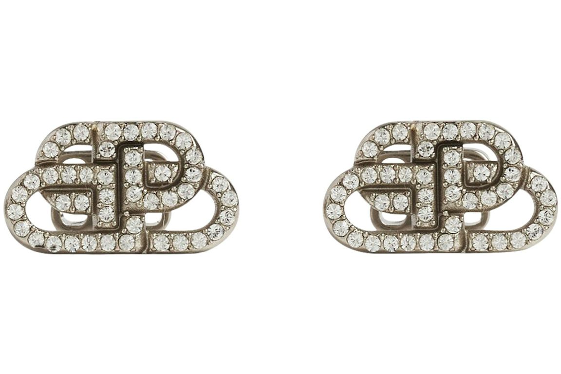 Balenciaga BB XS Stud Earrings Crystal/Silver